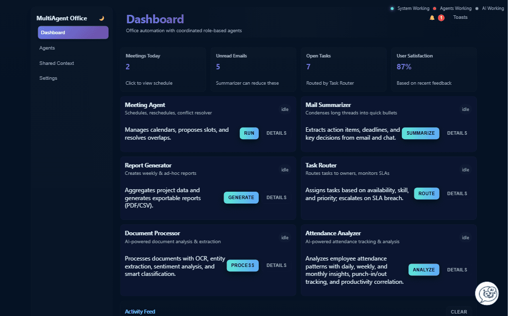 Multi-Agent Task Coordination screenshot